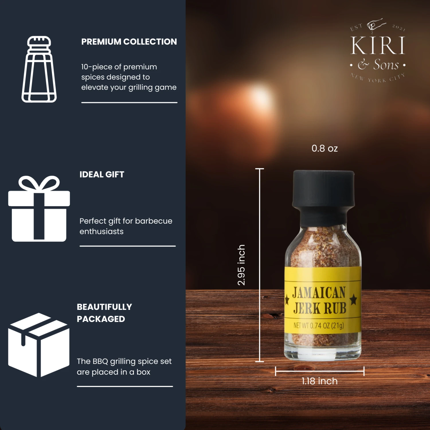 Smokehouse BBQ Gourmet Grilling Spice Set | 10-Set | Glass Bottle Seasonings, Grill Seasoning Flavors Include Caribbean, Jamaican Memphis, Jalapeno Rub, Montreal, Cajun Chili Garlic & More 5 Smokehouse BBQ Gourmet Grilling Spice Set | 10-Set | Glass Bottle Seasonings, Grill Seasoning Flavors Include Caribbean, Jamaican Memphis, Jalapeno Rub, Montreal, Cajun Chili Garlic & More - Image 5