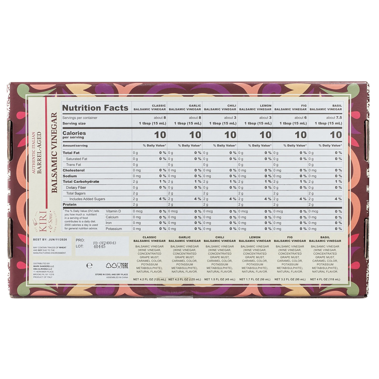 Balsamic Vinegar Gourmet Gift Set Of 6 - Premium Made In Italy, Natural Flavors Include Garlic, Chili, Fig, Basil, Lemon & Classic, Italian Crafted Glaze For Cooking 8 Balsamic Vinegar Gourmet Gift Set Of 6 - Premium Made In Italy, Natural Flavors Include Garlic, Chili, Fig, Basil, Lemon & Classic, Italian Crafted Glaze For Cooking - Image 8