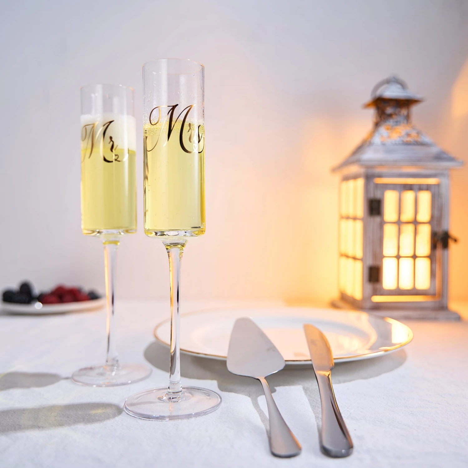 Wedding, Bridal Mr & Mrs Champagne Flutes Gift | Set Of 2 | Crystal Champagne Flutes For Him And Her, Valentine's Day, Housewarming Gifts, Engagement Shower Gift For Bride And Groom GIFT BOX (Silver) 5 Wedding, Bridal Mr & Mrs Champagne Flutes Gift | Set Of 2 | Crystal Champagne Flutes For Him And Her, Valentine's Day, Housewarming Gifts, Engagement Shower Gift For Bride And Groom GIFT BOX (Silver) - Image 5