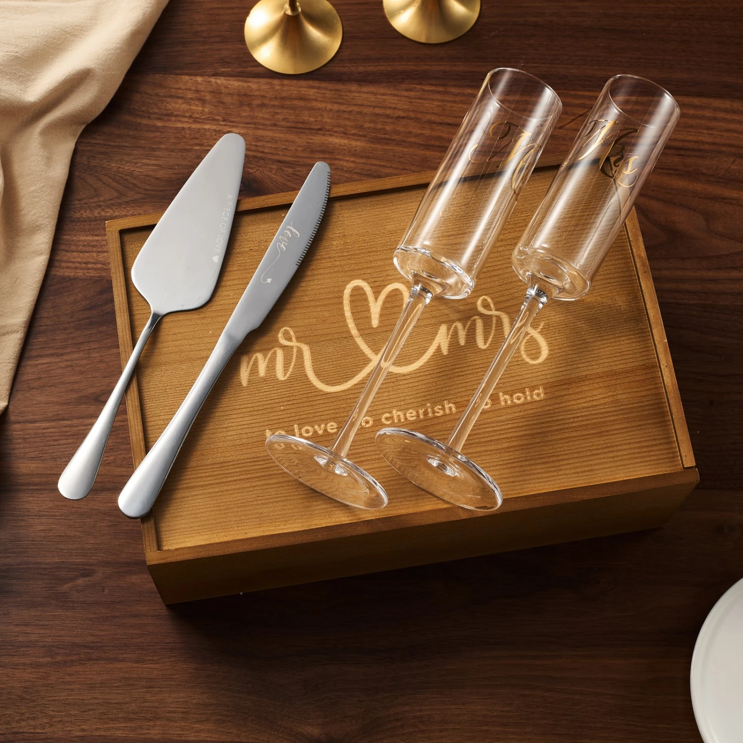 Wedding, Bridal Mr & Mrs Champagne Flutes Gift | Set Of 2 | Crystal Champagne Flutes For Him And Her, Valentine's Day, Housewarming Gifts, Engagement Shower Gift For Bride And Groom GIFT BOX (Silver) 2 Wedding, Bridal Mr & Mrs Champagne Flutes Gift | Set Of 2 | Crystal Champagne Flutes For Him And Her, Valentine's Day, Housewarming Gifts, Engagement Shower Gift For Bride And Groom GIFT BOX (Silver) - Image 2