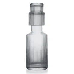 Bedside Water Carafe & Tumbler Set | 2-Piece Set | Crystal Elegant Ribbed Night Glass Pitcher - 900 ML - Bedroom Nightstand Serving Decanter Dispenser For Water, Juice, Tea Drinks, Pitcher & Cup Set 12 Bedside Water Carafe & Tumbler Set | 2-Piece Set | Crystal Elegant Ribbed Night Glass Pitcher - 900 ML - Bedroom Nightstand Serving Decanter Dispenser For Water, Juice, Tea Drinks, Pitcher & Cup Set -Refined Spirits Store CAsCASC