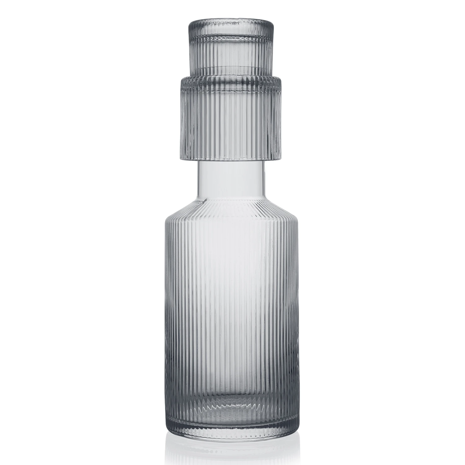 Bedside Water Carafe & Tumbler Set | 2-Piece Set | Crystal Elegant Ribbed Night Glass Pitcher - 900 ML - Bedroom Nightstand Serving Decanter Dispenser For Water, Juice, Tea Drinks, Pitcher & Cup Set 4 Bedside Water Carafe & Tumbler Set | 2-Piece Set | Crystal Elegant Ribbed Night Glass Pitcher - 900 ML - Bedroom Nightstand Serving Decanter Dispenser For Water, Juice, Tea Drinks, Pitcher & Cup Set - Image 4