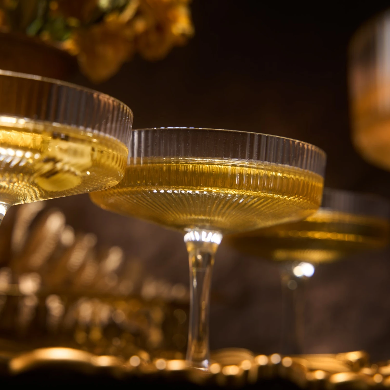 Ribbed Coupe Cocktail Glasses 8 Oz | Set Of 4 | Classic Manhattan Glasses For Cocktails, Champagne Coupe, Ripple Coupe Glasses, Art Deco Gatsby Vintage, Crystal With Stems (Clear) 9 Ribbed Coupe Cocktail Glasses 8 Oz | Set Of 4 | Classic Manhattan Glasses For Cocktails, Champagne Coupe, Ripple Coupe Glasses, Art Deco Gatsby Vintage, Crystal With Stems (Clear) - Image 9