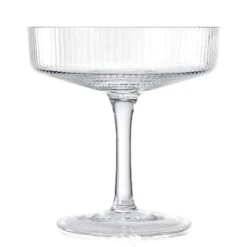 Ribbed Coupe Cocktail Glasses 8 Oz | Set Of 4 | Classic Manhattan Glasses For Cocktails, Champagne Coupe, Ripple Coupe Glasses, Art Deco Gatsby Vintage, Crystal With Stems (Clear) 21 Ribbed Coupe Cocktail Glasses 8 Oz | Set Of 4 | Classic Manhattan Glasses For Cocktails, Champagne Coupe, Ripple Coupe Glasses, Art Deco Gatsby Vintage, Crystal With Stems (Clear) -Refined Spirits Store Clear ribbed coupe glasses set of 4 2