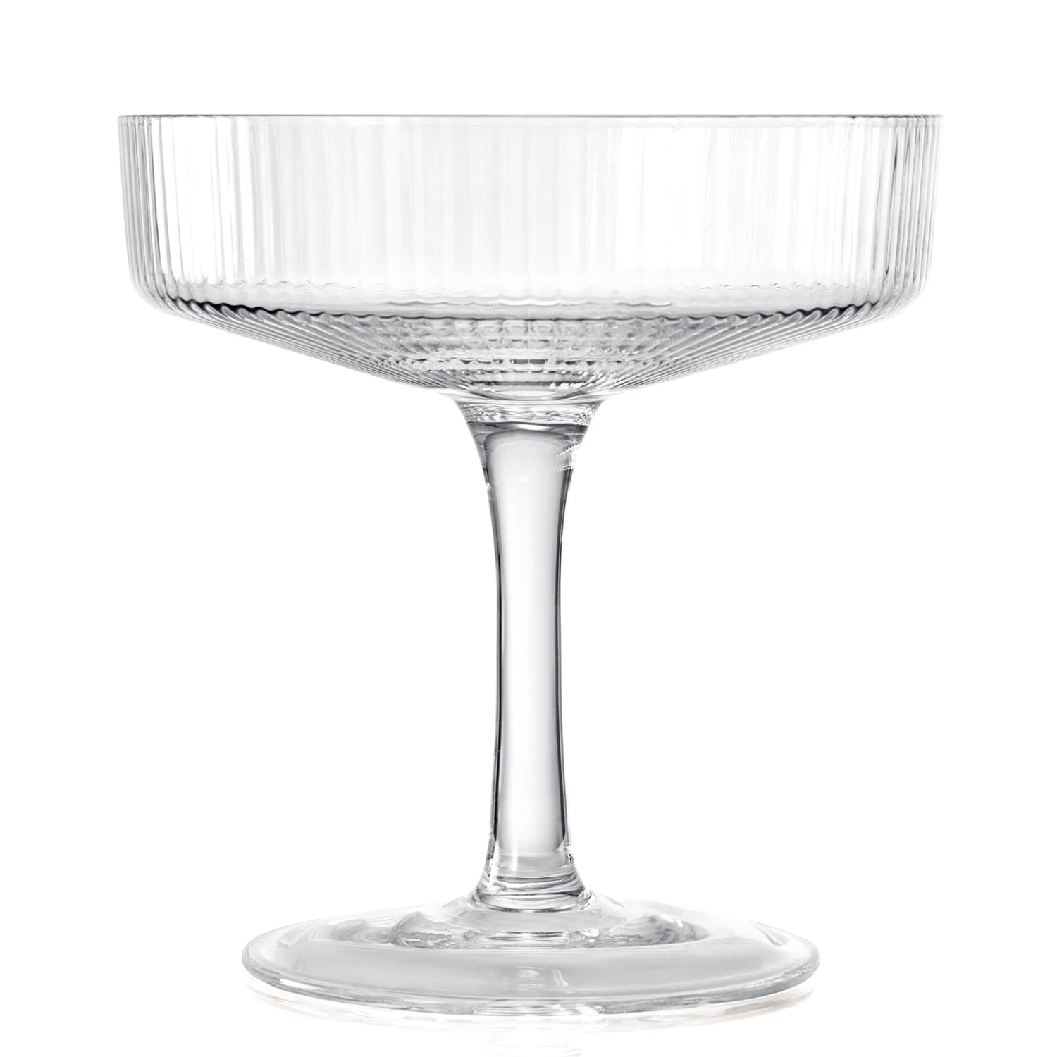 Ribbed Coupe Cocktail Glasses 8 Oz | Set Of 4 | Classic Manhattan Glasses For Cocktails, Champagne Coupe, Ripple Coupe Glasses, Art Deco Gatsby Vintage, Crystal With Stems (Clear) 11 Ribbed Coupe Cocktail Glasses 8 Oz | Set Of 4 | Classic Manhattan Glasses For Cocktails, Champagne Coupe, Ripple Coupe Glasses, Art Deco Gatsby Vintage, Crystal With Stems (Clear) - Image 11