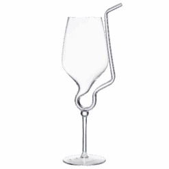 Straw Wine Glass, Spiral Vampire Wine Glass | 16oz | Stemmed Wine Glasses With A Built-In Straw, Creative Cocktail Glassware - Champagne, Gin & Tonic, Juice, Water - Ideal Birthday Cup, Gift, Wedding