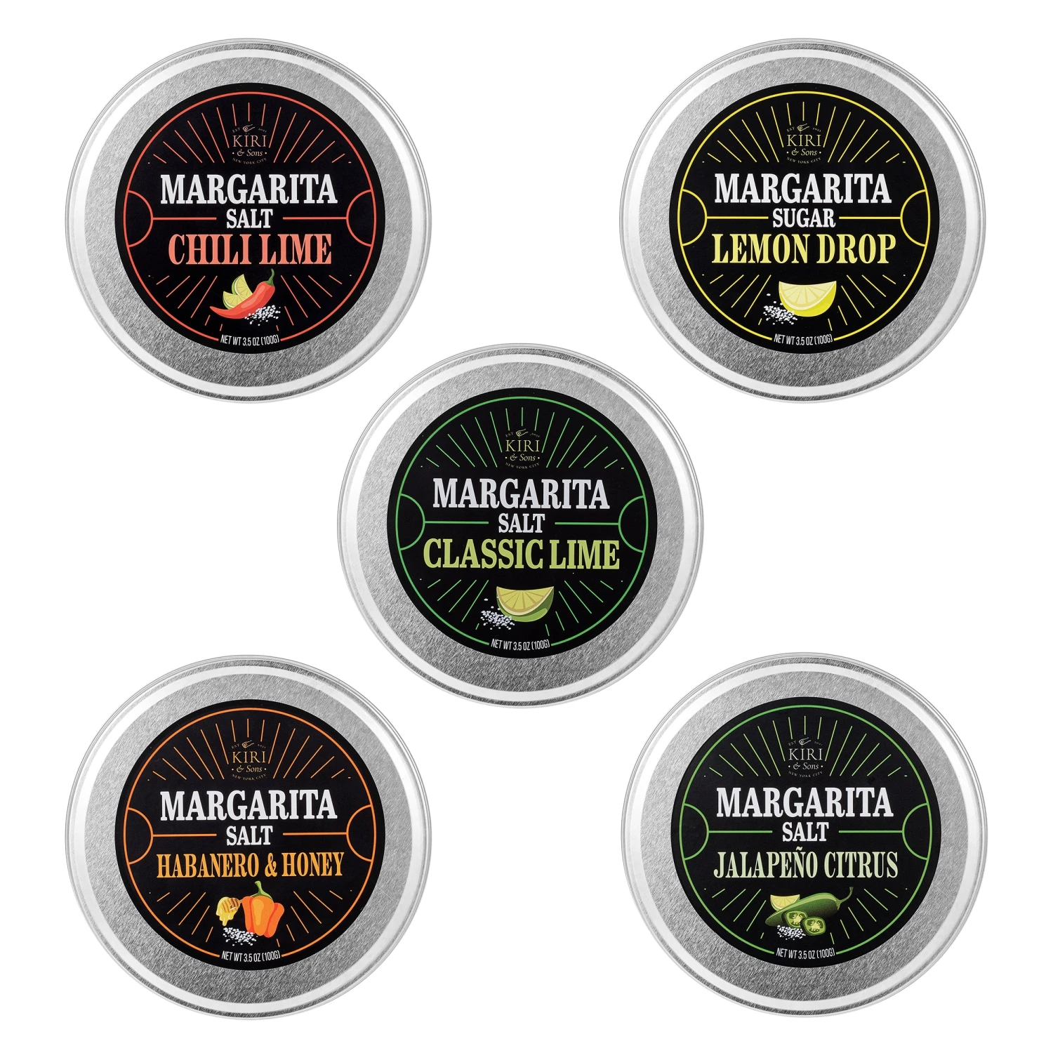 5-Pack Premium Margarita & Cocktail Flavored Salt Rimmer, Variety Set 3.5oz - Chili Lime, Lemon Drop Sugar, Lime, Habanero & Honey, Jalapeno Citrus - No Silicon Dioxide, Easy Screw-On Lid 7 5-Pack Premium Margarita & Cocktail Flavored Salt Rimmer, Variety Set 3.5oz - Chili Lime, Lemon Drop Sugar, Lime, Habanero & Honey, Jalapeno Citrus - No Silicon Dioxide, Easy Screw-On Lid - Image 7