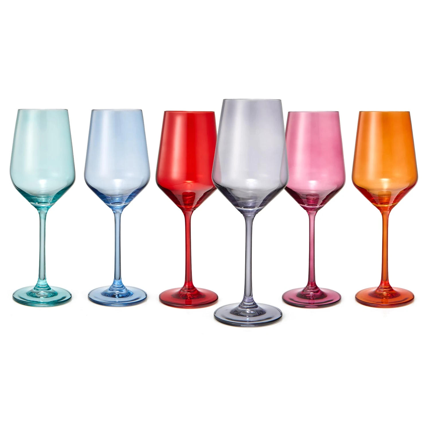 Colored Wine Glass Set, Large 12 Oz Glasses Set Of 6, Unique Italian Style Tall Stemmed For White& Red Wine, Water, Margarita Glasses, Color Tumbler, Gifts, Viral Beautiful Glassware - Dinner Party 4 Colored Wine Glass Set, Large 12 Oz Glasses Set Of 6, Unique Italian Style Tall Stemmed For White& Red Wine, Water, Margarita Glasses, Color Tumbler, Gifts, Viral Beautiful Glassware - Dinner Party - Image 4