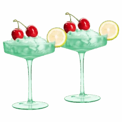 Ribbed Coupe Cocktail Glasses 8 Oz | Set Of 2 | Classic Manhattan Glasses For Cocktails, Champagne Coupe, Ripple Coupe Glasses, Art Deco Gatsby Vintage, Crystal With Stems (Green, Set Of 2)