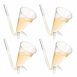 Champagne Shooter - Chug Flutes Guzzler Glasses Unique Gifts For Bachelorette Party Favors & White Elephant Gifts, Drinking Games, Self Standing - Prosecco & More Bong Style, Reusable Acrylic 4pk