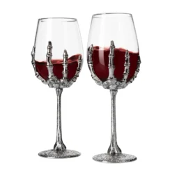 Stemmed Skeleton Wine Glasses Set Of 2 By The Wine Savant - Skeleton Hand Glasses 9" H, Goth Gifts, Skeleton Gifts, Skeleton Decor, Spooky Cocktails, Wine Gift Set, Wine Glasses! 9 Stemmed Skeleton Wine Glasses Set Of 2 By The Wine Savant - Skeleton Hand Glasses 9" H, Goth Gifts, Skeleton Gifts, Skeleton Decor, Spooky Cocktails, Wine Gift Set, Wine Glasses! -Refined Spirits Store DYQ02090 scaled