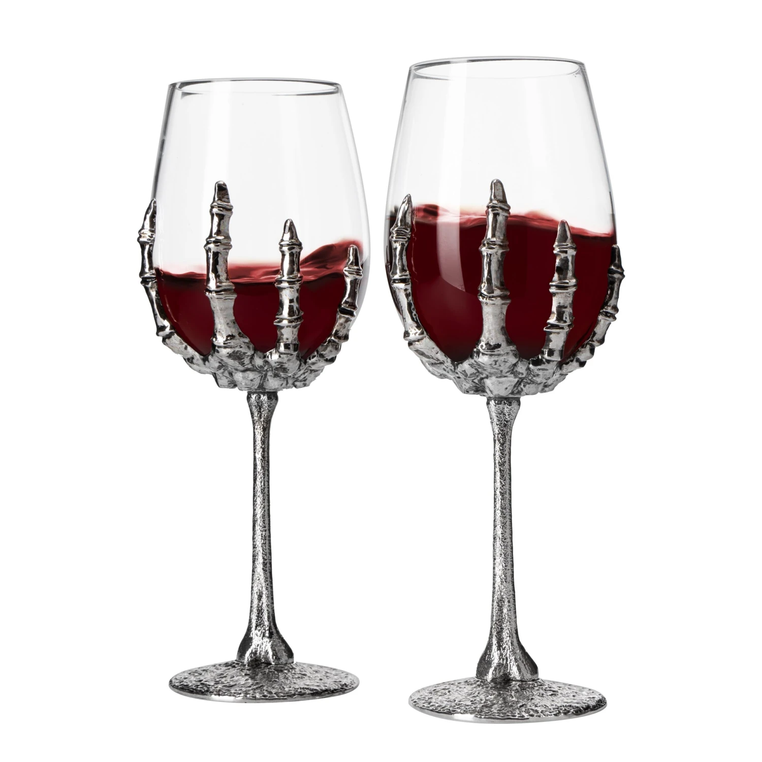 Stemmed Skeleton Wine Glasses Set Of 2 By The Wine Savant - Skeleton Hand Glasses 9" H, Goth Gifts, Skeleton Gifts, Skeleton Decor, Spooky Cocktails, Wine Gift Set, Wine Glasses! 5 Stemmed Skeleton Wine Glasses Set Of 2 By The Wine Savant - Skeleton Hand Glasses 9" H, Goth Gifts, Skeleton Gifts, Skeleton Decor, Spooky Cocktails, Wine Gift Set, Wine Glasses! - Image 5