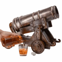 Cannon Wine & Whiskey Decanter Set, Handmade Extra Large Vintage Replica 750ml Decanter 21" - The Wine Savant - Pirate Treasure Wooden Cannonball, Naval, Napoleon, Civil War Old Cannons Holiday Gift