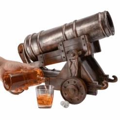 Cannon Wine & Whiskey Decanter Set, Handmade Extra Large Vintage Replica 750ml Decanter 21" - The Wine Savant - Pirate Treasure Wooden Cannonball, Naval, Napoleon, Civil War Old Cannons Holiday Gift