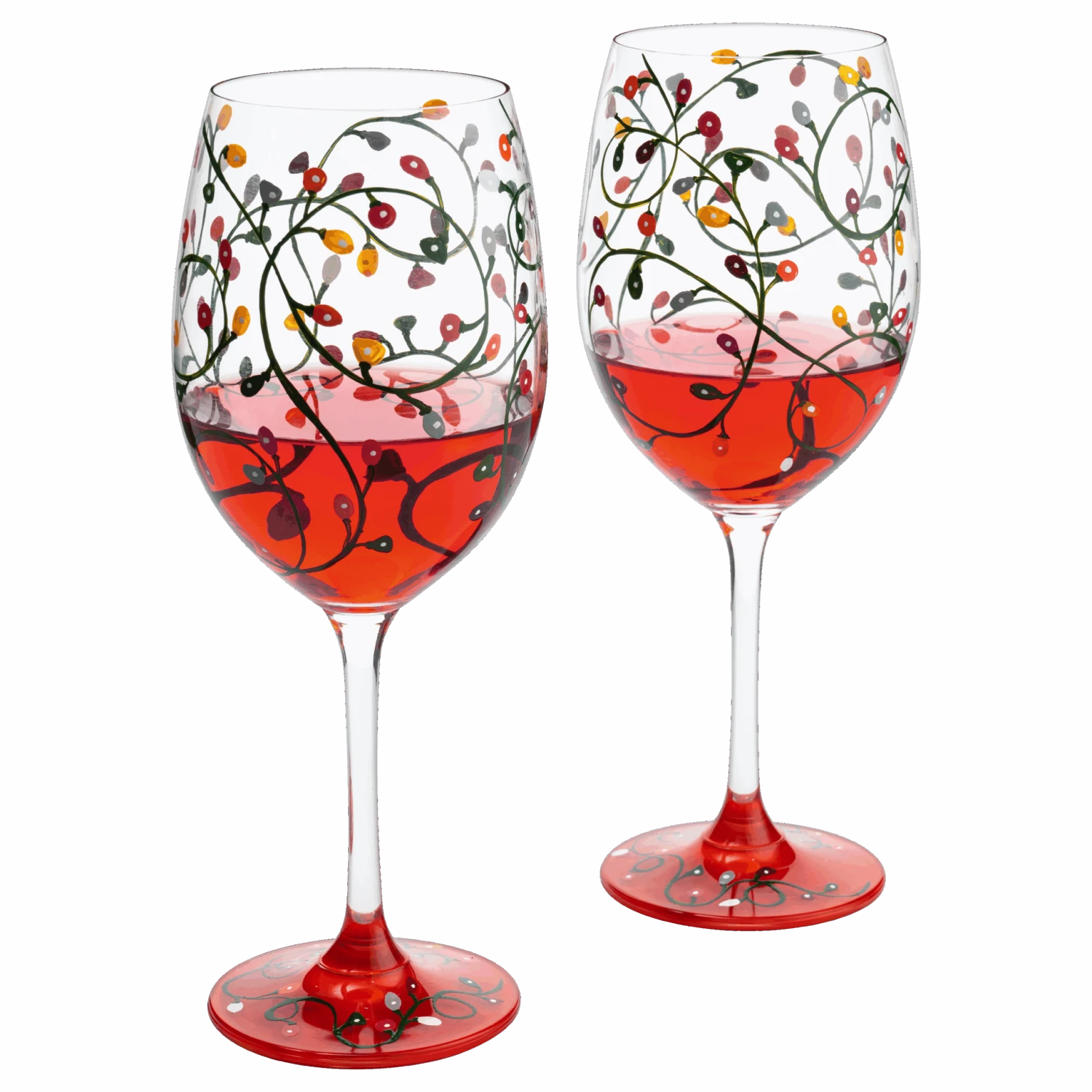 Stemmed Christmas Lights Wine Glasses Set Of 2 - Hand Painted Wine Glass Ornament Light Bulbs Glasses, Perfect For Wine, Champagne, Holiday Parties And Festivities - 9.5" High, 21 Oz Capacity 1 Stemmed Christmas Lights Wine Glasses Set Of 2 - Hand Painted Wine Glass Ornament Light Bulbs Glasses, Perfect For Wine, Champagne, Holiday Parties And Festivities - 9.5" High, 21 Oz Capacity