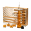 Whiskey Decanter Flag Set - 1000ml AK47 Rifle Gun, Glasses & Chillers Set In Box - Hanging Storage American Flag Gift Box With Silver Metal Flag, Great Gift Army, Navy, Marines, Veterans