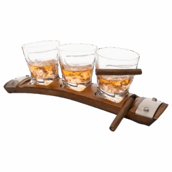 The Wine Savant Glass & Coaster & With 3 Whiskey Glasses Slot To Hold, Whiskey Glass Gift Set, Rest, Accessory Set Gift For Dad, Men Home Office Decor Gifts, Gifts For Dad