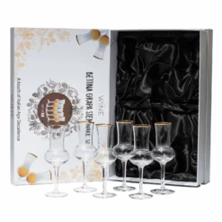 The Wine Savant Crystal Set Of 6 Grappa Glasses 3oz Post Dinner Drinks, Italian Tulip Shape, Tasting Glasses, Perfect For Nosing And Sipping, Glasses For Absinthe, Aperol, Sherry, Aperitif, Scotch