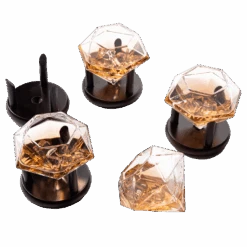 Set Of 4 Diamond Whiskey & Wine Glasses With Wood Stands 10oz - Wine, Whiskey, Water, Diamond Shaped, Diamonds Collection Sparkle Patented Wine Savant - Stands Alone, Or On Stand