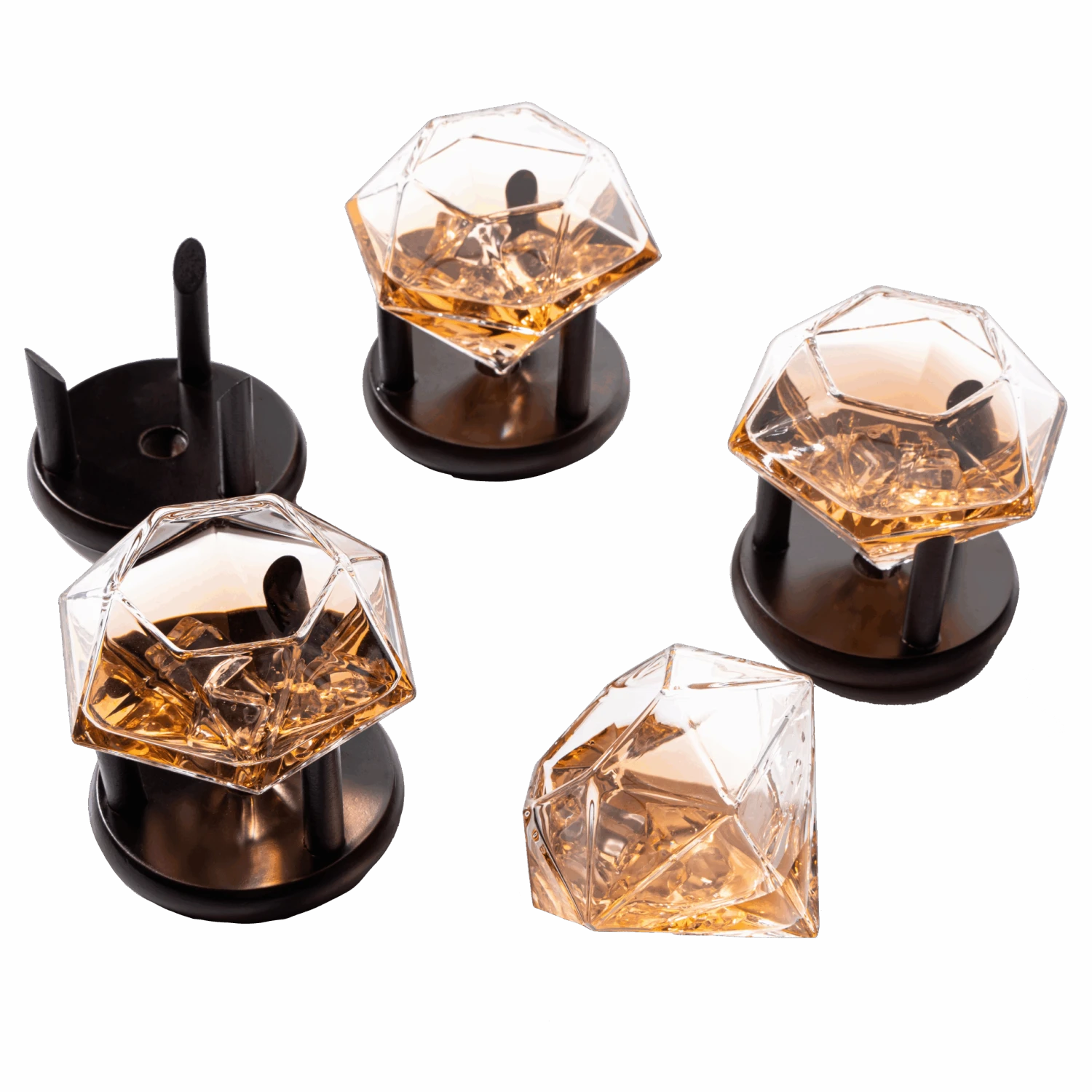 Set Of 4 Diamond Whiskey & Wine Glasses With Wood Stands 10oz - Wine, Whiskey, Water, Diamond Shaped, Diamonds Collection Sparkle Patented Wine Savant - Stands Alone, Or On Stand 1 Set Of 4 Diamond Whiskey & Wine Glasses With Wood Stands 10oz - Wine, Whiskey, Water, Diamond Shaped, Diamonds Collection Sparkle Patented Wine Savant - Stands Alone, Or On Stand