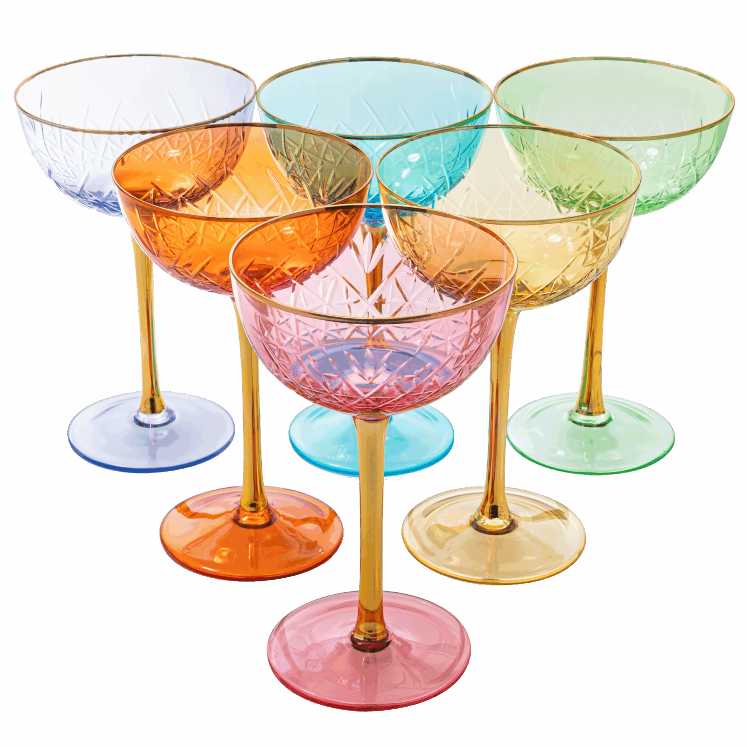 Vintage Art Deco Coupe For Champagne, Martini, Cocktails, Glasses | Set Of 6 | 7 Oz Classic Cocktail Glassware - Manhattan, Cosmopolitan, Sidecar, Crystal Speakeasy Style Saucer Goblets With Stems 1 Vintage Art Deco Coupe For Champagne, Martini, Cocktails, Glasses | Set Of 6 | 7 Oz Classic Cocktail Glassware - Manhattan, Cosmopolitan, Sidecar, Crystal Speakeasy Style Saucer Goblets With Stems