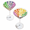 Renaissance Holiday Stained Glass Windows, Artisanal Hand Painted Glassware - The Wine Savant - Gift Idea Her, Him, Birthday, Mom, Housewarming, Gifts Ideas For Women & Men (Martini Glasses)