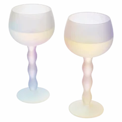 Aesthetic Iridescent Cloud Elegant Crystal Wine & Water Glasses, Hand Blown, Premium Trendy Sand Blasted Glasses - Stemmed Red White Wine Glasses, 100% Lead-Free - Pinot Noir - 7 Oz Rim Set Of 2 -Refined Spirits Store DYQ06501 scaled