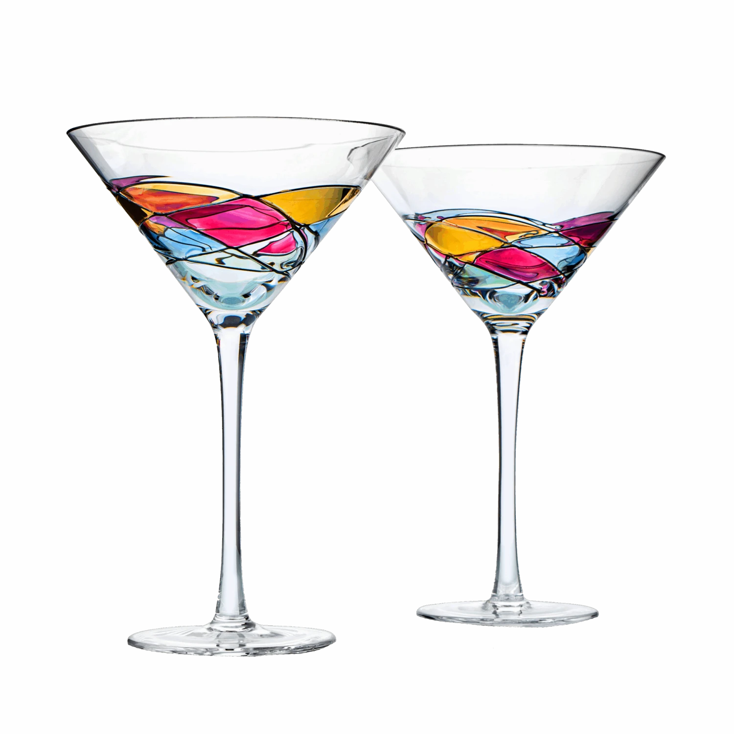 The Wine Savant Artisanal Hand Painted Stemless - Rennesance Romantic Stain-glassed Windows Wine Glasses Set Of 2 - Gift Idea For Her, Him, Birthday, Housewarming - Extra Large Goblets (Martini) 1 The Wine Savant Artisanal Hand Painted Stemless - Rennesance Romantic Stain-glassed Windows Wine Glasses Set Of 2 - Gift Idea For Her, Him, Birthday, Housewarming - Extra Large Goblets (Martini)