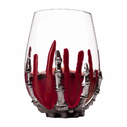 Skeleton Wine Glass, Bloody Hand Wine Skull Glass - 12oz Skeleton Glasses 5" H, Goth Gifts, Skeleton Gifts, Skeleton Decor, Spooky Wine Gift Set, Themed Parties!