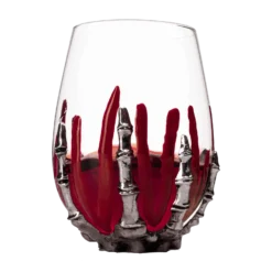 Skeleton Wine Glass, Bloody Hand Wine Skull Glass - 12oz Skeleton Glasses 5" H, Goth Gifts, Skeleton Gifts, Skeleton Decor, Spooky Wine Gift Set, Themed Parties!