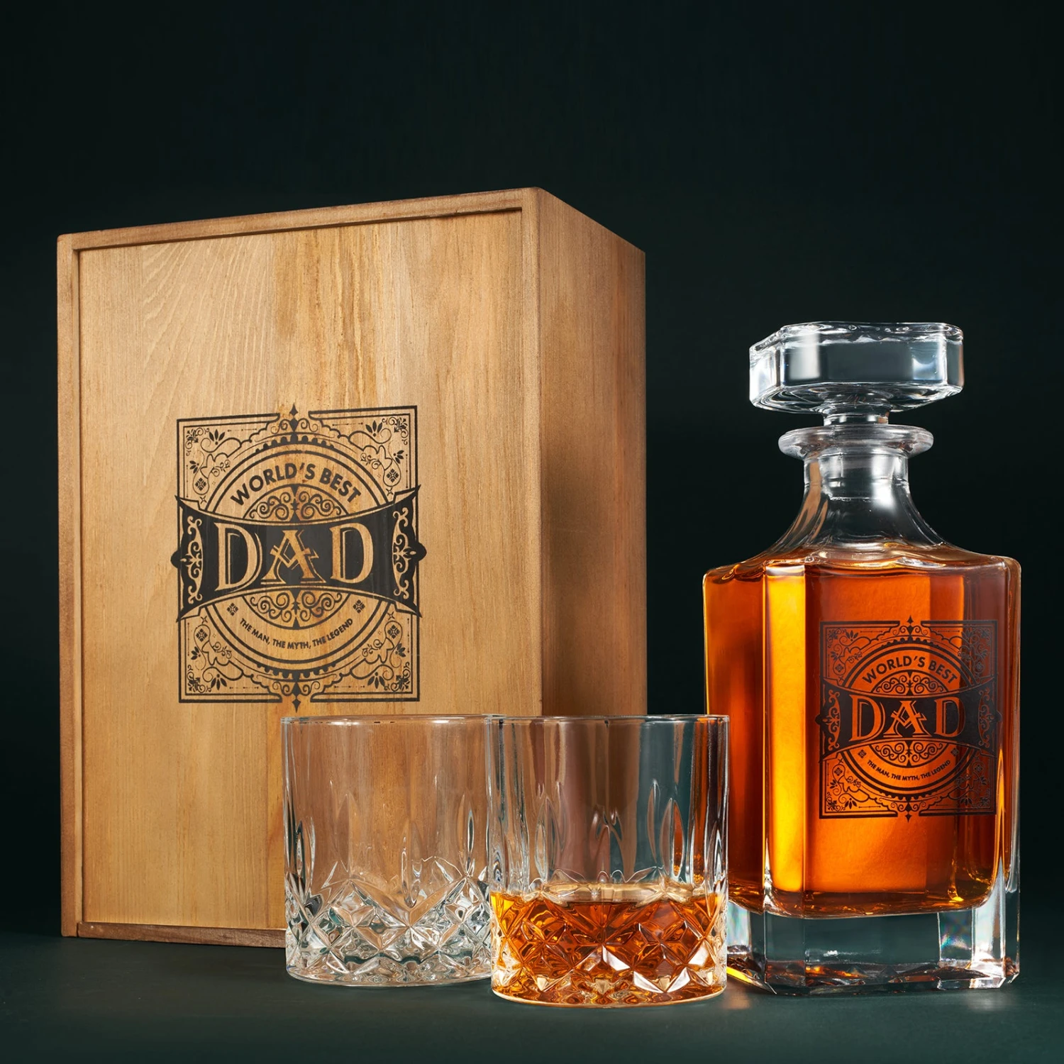 Gift For Dad Whiskey Decanter Gift Set | 730mL Decanter 2 Whiskey Glass | Father's Day, Birthday, Housewarming Gift For Your Loved One, Men, Dad, Him, Beautiful Wooden Gift Box 4 Gift For Dad Whiskey Decanter Gift Set | 730mL Decanter 2 Whiskey Glass | Father's Day, Birthday, Housewarming Gift For Your Loved One, Men, Dad, Him, Beautiful Wooden Gift Box - Image 4