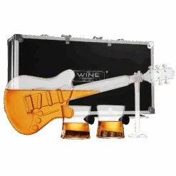 Electric Guitar Whiskey & Wine Decanter With 2 Pick Whiskey Glasses, Acrylic Stand & Case - 34 OZ Glass 16" L For Whiskey Music Lover & Rock N Roll Gifts Musician Music Lovers, Guitar Loves Gifts