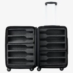 Wine Bottle Suitcase | Holds 10 Standard 750 ML Size Bottles | Expandable Removable Travel Bags, Universal Airplane Luggage Case, TSA Approved Wheeled Bag, Gift For Wine Lovers & Connoisseurs (23 IN) -Refined Spirits Store Expandable22inchWineSuitcase1 1