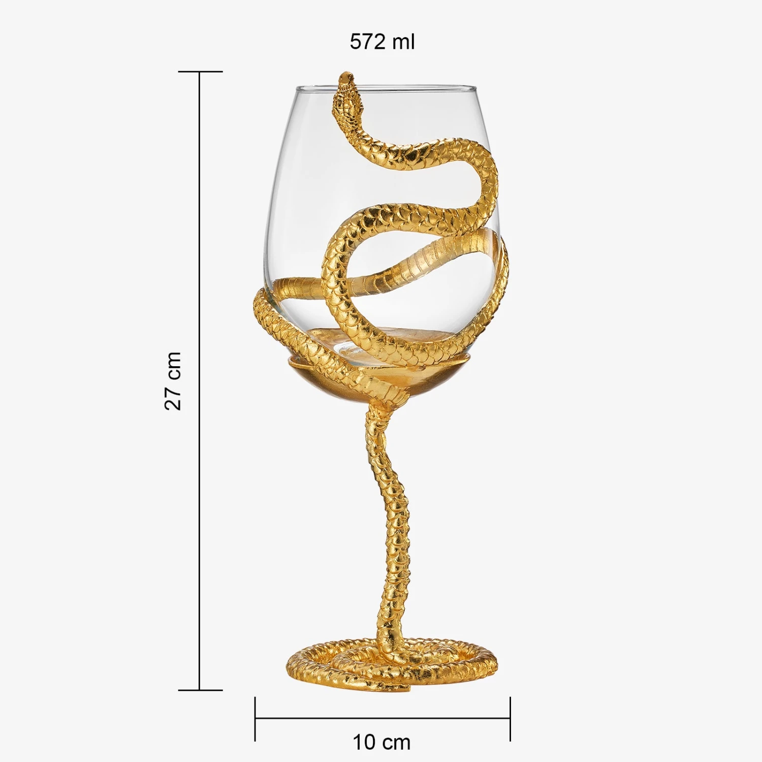Stemmed Snake Wine Glass | SINGLE | 19oz Spooky Reptile Glasses 10" H, Goth Gifts, Skeleton Gifts, Skeleton Decor, Spooky Wine Gift Set, Perfect For Themed Parties (Gold) 2 Stemmed Snake Wine Glass | SINGLE | 19oz Spooky Reptile Glasses 10" H, Goth Gifts, Skeleton Gifts, Skeleton Decor, Spooky Wine Gift Set, Perfect For Themed Parties (Gold) - Image 2