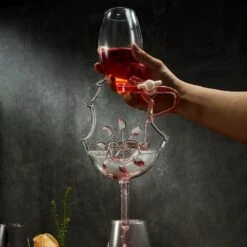 Wine Glass Wheel Decanting & Aerator Set By The Wine Savant - Unique Decanter - Moving Wheel - Upper, Middle & Lower Aerators - Whisky & Wines Carafe, Proven To Enhance & Improves Flavor & Aromas -Refined Spirits Store GlassWheelWineAerator3 1