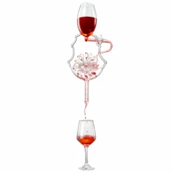 Wine Glass Wheel Decanting & Aerator Set By The Wine Savant - Unique Decanter - Moving Wheel - Upper, Middle & Lower Aerators - Whisky & Wines Carafe, Proven To Enhance & Improves Flavor & Aromas -Refined Spirits Store GlassWheelWineAerator5 1
