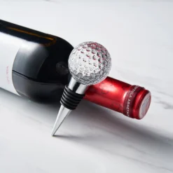 Golf Ball Wine & Champagne Bottle Stopper - Mouth-Blown Lead-Free Clear Glass Stopper, Novelty Glassware Beverage Cork, Wine Top Decoration, Gift For Red Or White Wine & Golf Lover Alike 3.8"L 7 Golf Ball Wine & Champagne Bottle Stopper - Mouth-Blown Lead-Free Clear Glass Stopper, Novelty Glassware Beverage Cork, Wine Top Decoration, Gift For Red Or White Wine & Golf Lover Alike 3.8"L -Refined Spirits Store GlassWineBottleCorkStopper GolfBall SingleSet1 1