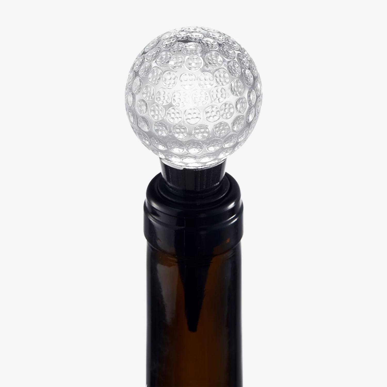 Golf Ball Wine & Champagne Bottle Stopper - Mouth-Blown Lead-Free Clear Glass Stopper, Novelty Glassware Beverage Cork, Wine Top Decoration, Gift For Red Or White Wine & Golf Lover Alike 3.8"L 4 Golf Ball Wine & Champagne Bottle Stopper - Mouth-Blown Lead-Free Clear Glass Stopper, Novelty Glassware Beverage Cork, Wine Top Decoration, Gift For Red Or White Wine & Golf Lover Alike 3.8"L - Image 4