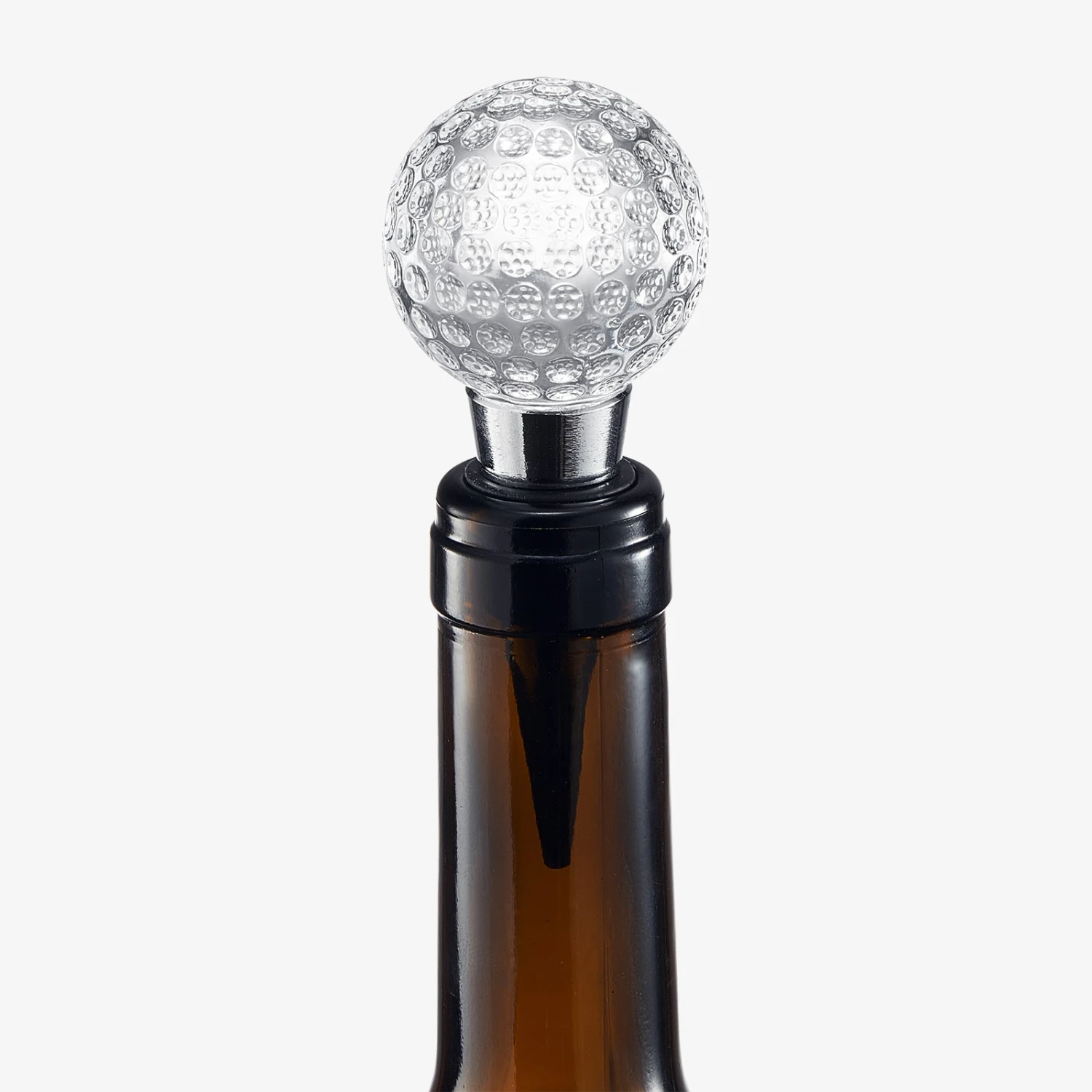 Golf Ball Wine & Champagne Bottle Stopper - Mouth-Blown Lead-Free Clear Glass Stopper, Novelty Glassware Beverage Cork, Wine Top Decoration, Gift For Red Or White Wine & Golf Lover Alike 3.8"L 2 Golf Ball Wine & Champagne Bottle Stopper - Mouth-Blown Lead-Free Clear Glass Stopper, Novelty Glassware Beverage Cork, Wine Top Decoration, Gift For Red Or White Wine & Golf Lover Alike 3.8"L - Image 2
