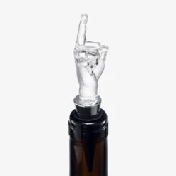 Unique Wine Bottle Stopper - Funny Wine Cork Beverage Bottle Sealer, Middle Finger Shaped Gag Gift For Wine Connoisseur & Lover, Reusable Glass Sealing Plug, Silicone Bottle Cap For Him, Her -Refined Spirits Store GlassWineBottleCorkStopper MiddleFinger SingleSet2 1