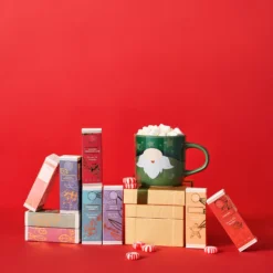 Kiri & Sons Hot Chocolate Gourmet Gift Set Of 9 | 28G Per Flavor, 9 OZ Total | Flavors Include Caramel, Peppermint Mocha, French Vanilla, Gingerbread And More, Comes In Gift Box With Gold Bow -Refined Spirits Store GourmetHotChocolategiftsetof95 2