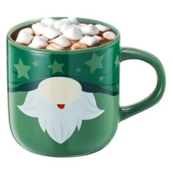 Mug With Hot Cocoa Mix & Marshmallows - Delicious Double Hot Chocolate Mix Filled With Marshmallow - Kids Fun Gift Holiday Santa Elves Christmas, Ceramic Childrens Eggnog Festive Gifts, Green Elf Mug -Refined Spirits Store GreenElfmughotchocolatesingle 2