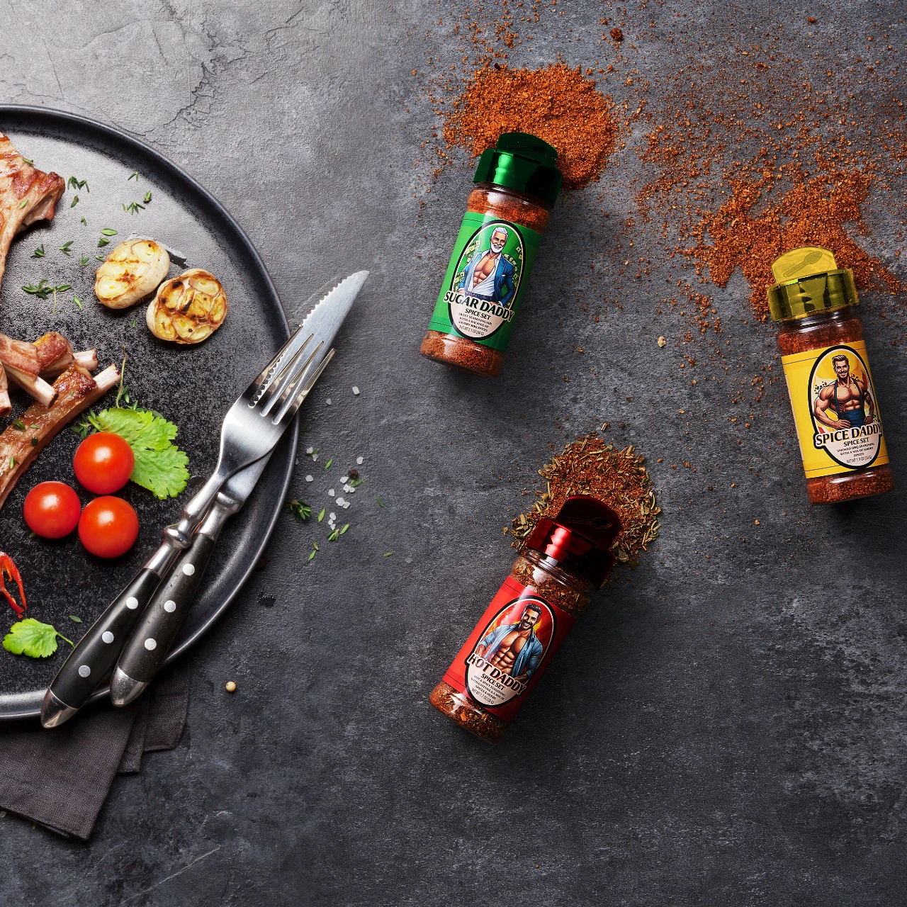 Spice Rub BBQ Gift Set - Hot Daddy, Sugar Daddy, Spice Daddy Barbecue Seasoning - Sweet, Spicy Gift For Him, Her - Fathers Day Dad Gifts Christmas Stocking Stuffers For Housewarming, Kitchen, Cooking 2 Spice Rub BBQ Gift Set - Hot Daddy, Sugar Daddy, Spice Daddy Barbecue Seasoning - Sweet, Spicy Gift For Him, Her - Fathers Day Dad Gifts Christmas Stocking Stuffers For Housewarming, Kitchen, Cooking - Image 2