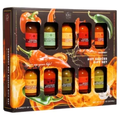 Gourmet Hot Sauce Sampler Gift Set Of 10, Flavors Include Habanero, Scotch Bonnet, Jalapeno, Sriracha, Louisiana Style, Cayenne, Red & Green Chili And More, Variety Pack Gifts -Refined Spirits Store Hotsaucegiftsetof102 2