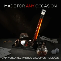 Golf Club Whiskey Decanter And 2 Liquor Glasses - 29 OZ Decanter & 15 OZ Glass Set - Golf Stick Gifts For Men, Unique Liquor Decanter Set - Bourbon, Scotch Decanter For Alcohol, Golfer Gifts For Dad -Refined Spirits Store Infographics3 3