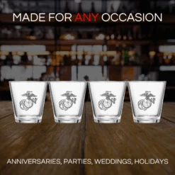 Marine USMC Whiskey & Wine Glasses Set Of 4, Anchor And Globe Whiskey Glasses 10oz Marines Gift -Refined Spirits Store Infographics3 ef75df32 4107 482a ac58 8787be22dc94