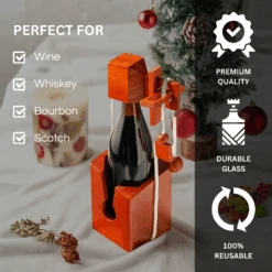 Wine Bottle Puzzle Game - 3D Wooden Wine Bottle Holder - Challenging Solve The Puzzle Lock Games For Adults 21+, Functional Champagne Red Wine Storage, Wine Lover Gifts, Game Night, Housewarming Gift -Refined Spirits Store Infographics 5