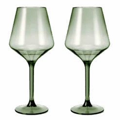 Floating Wine Glasses For Pool - Set Of 2-15 OZ Shatterproof Poolside Wine Glasses, Tritan Plastic Reusable, Beach Outdoor Cocktail, Wine, Champagne, Water Glassware Spring Summer (Muted Green)