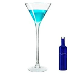 Worlds Largest Giant Martini Glass - Huge 20 Inches, 54 OZ, Mega Glass, Huge Stemware, Clear Decorative Hand Blown Glassware, Large Novelty Stemware/Cocktail Novelty, Oversized XL Goblet