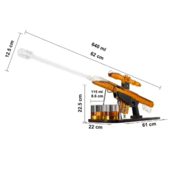 Whiskey Decanter Set - Sniper Liquor Decanter, Silencer Stopper - Ml & 2 12oz Glasses - Unique Gift - Drinking Party Accessory, Handmade Liquor Decanter, Tik Tok Gun Decanter Mens Birthday -Refined Spirits Store NewSniperGunwithTwoWhiskeyGlasses 4